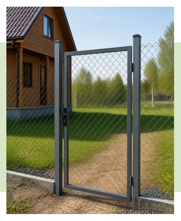 Забор из рабицы с калиткой в Чебоксарах по цене от 19437 р. | ЗаборЭксеперт-Чбк